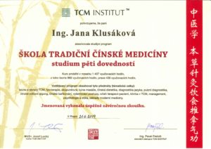 čínská medicína certifikát